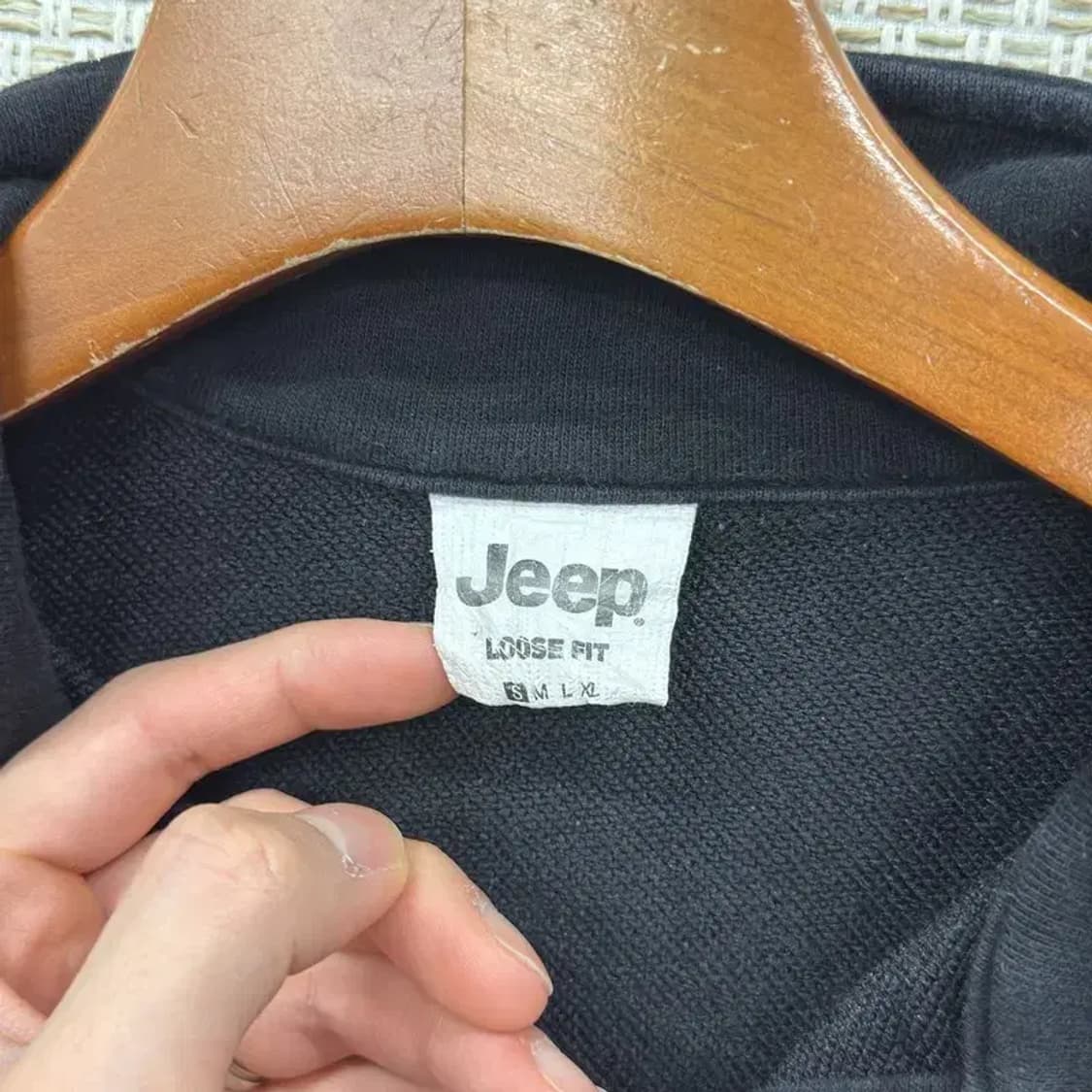 지프 JEEP 캐쥬얼 반집업 자수로고 맨투맨 90 D12181 상품이미지3