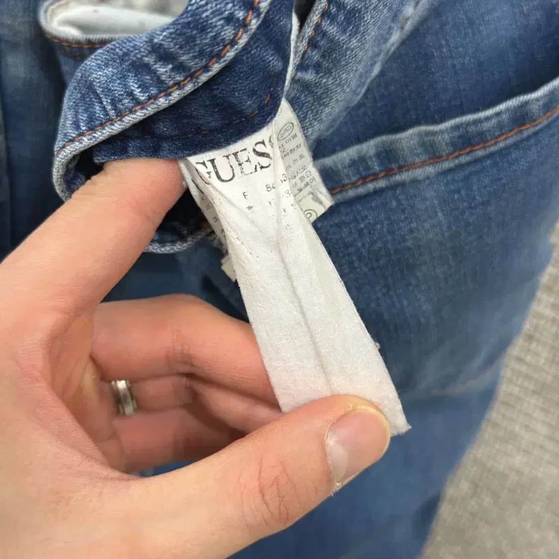 게스 캐쥬얼 은장 데님 청바지 34인치 D12187 상품이미지5