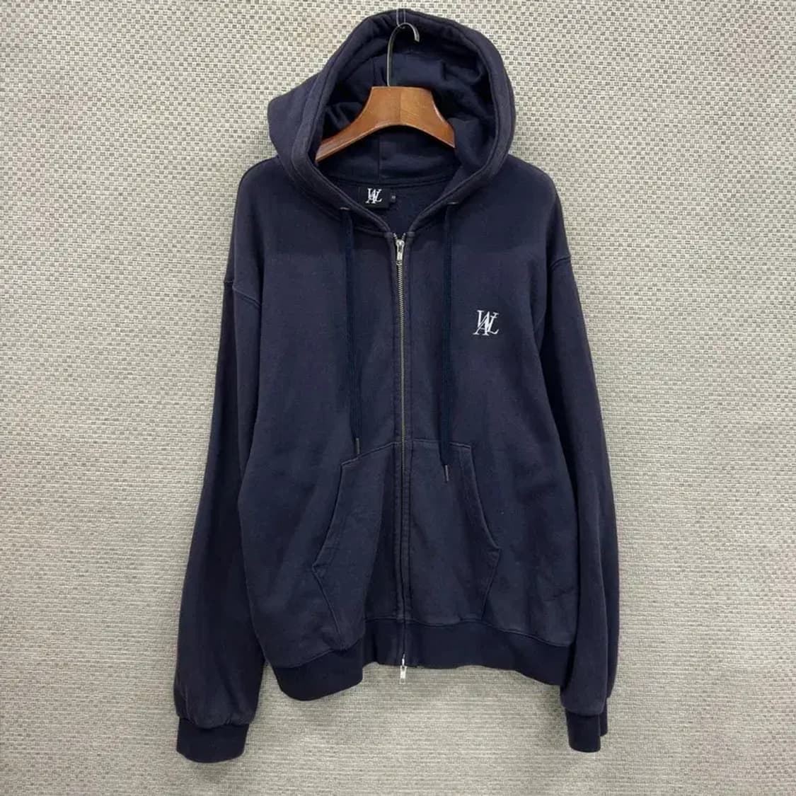 우알롱 캐쥬얼 자수로고 후드집업 100 D12176 상품이미지1