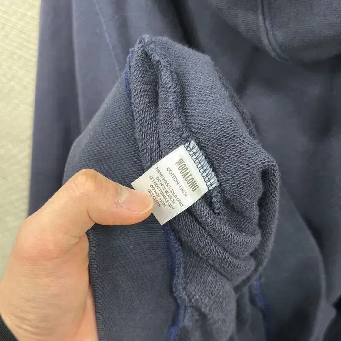 우알롱 캐쥬얼 자수로고 후드집업 100 D12176 상품이미지4