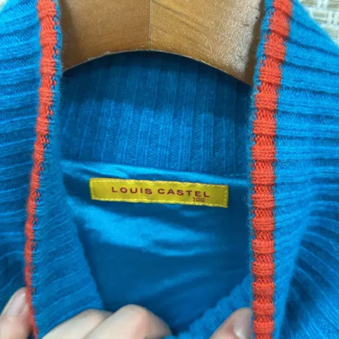 루이까스텔 골프 캐쥬얼 자수로고 반집업 울 니트 100 D12236 상품이미지3