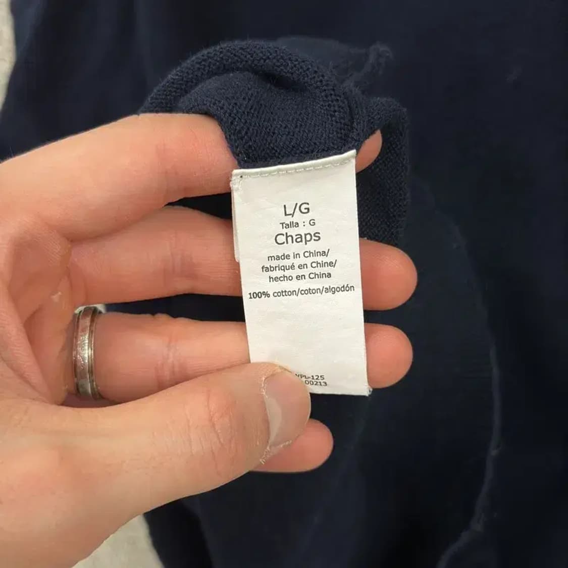 챕스 캐쥬얼 자수로고 브이넥 니트 조끼 100 D12245 상품이미지4