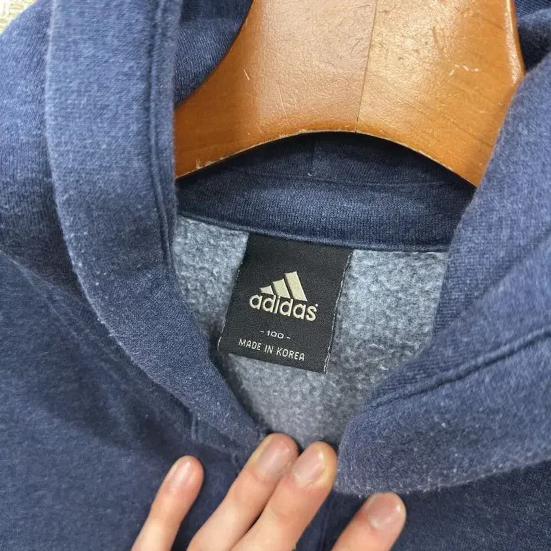 아디다스 약기모 자수로고 후드 집업 100 D12258 상품이미지3
