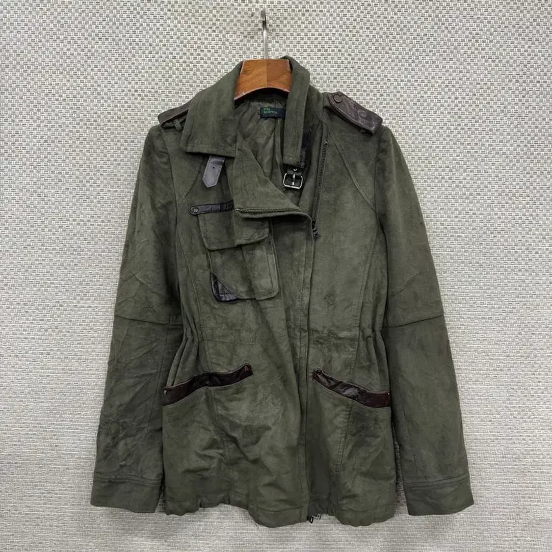 베네통 빈티지 양가죽 사파리 야상 자켓 90 D12254 상품이미지1