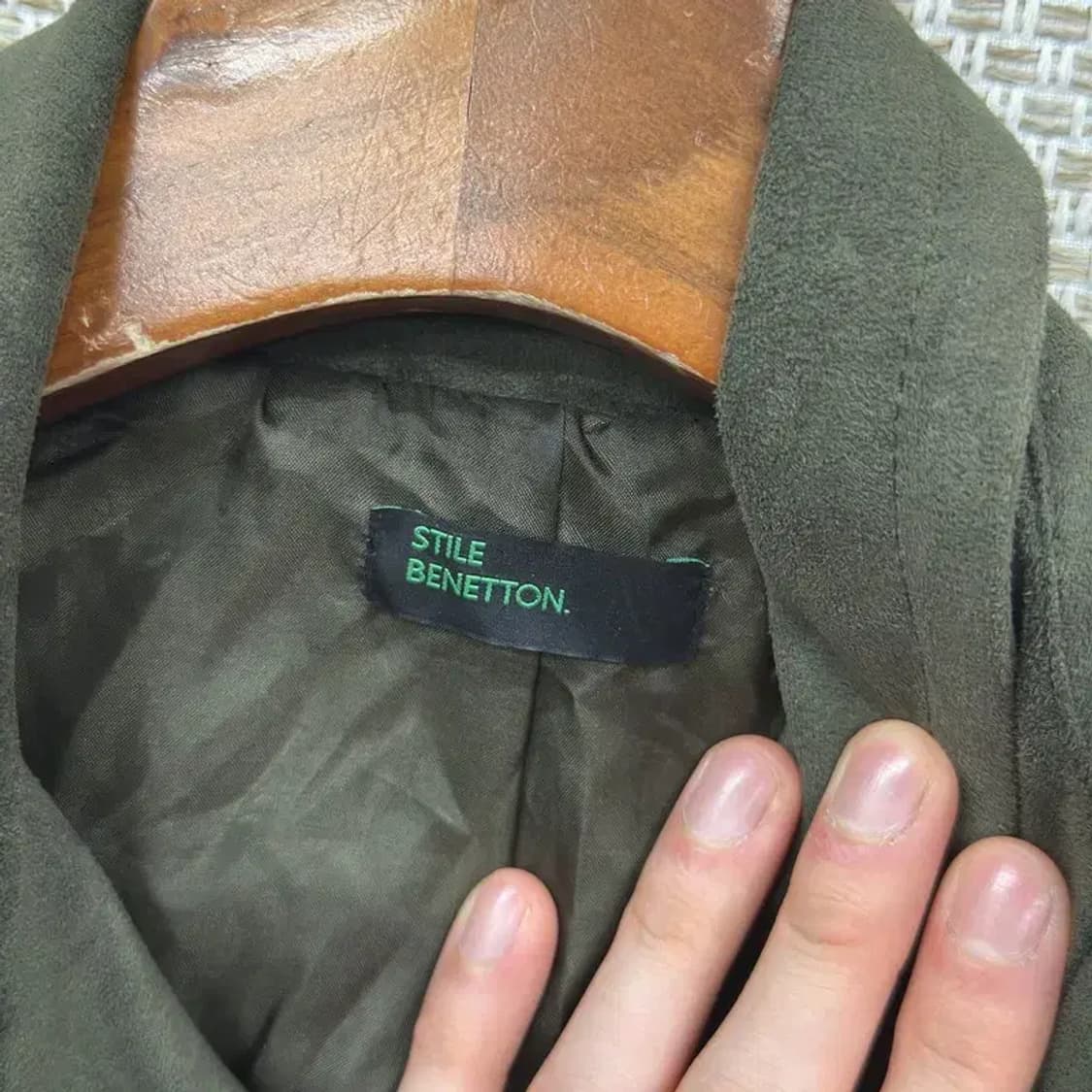 베네통 빈티지 양가죽 사파리 야상 자켓 90 D12254 상품이미지3