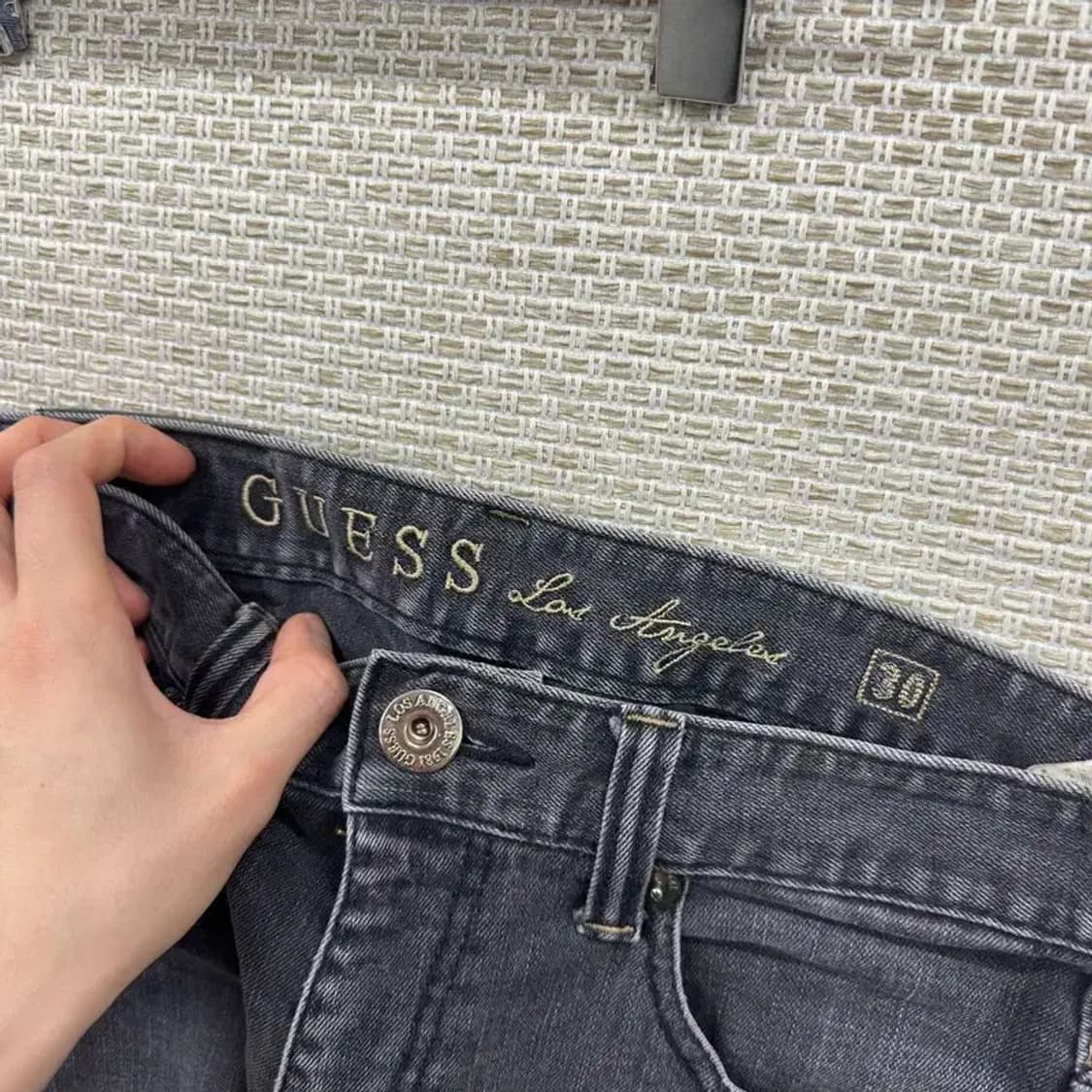 게스 캐쥬얼 은장 블랙진 데님 흑청바지 30인치 A00039 상품이미지4