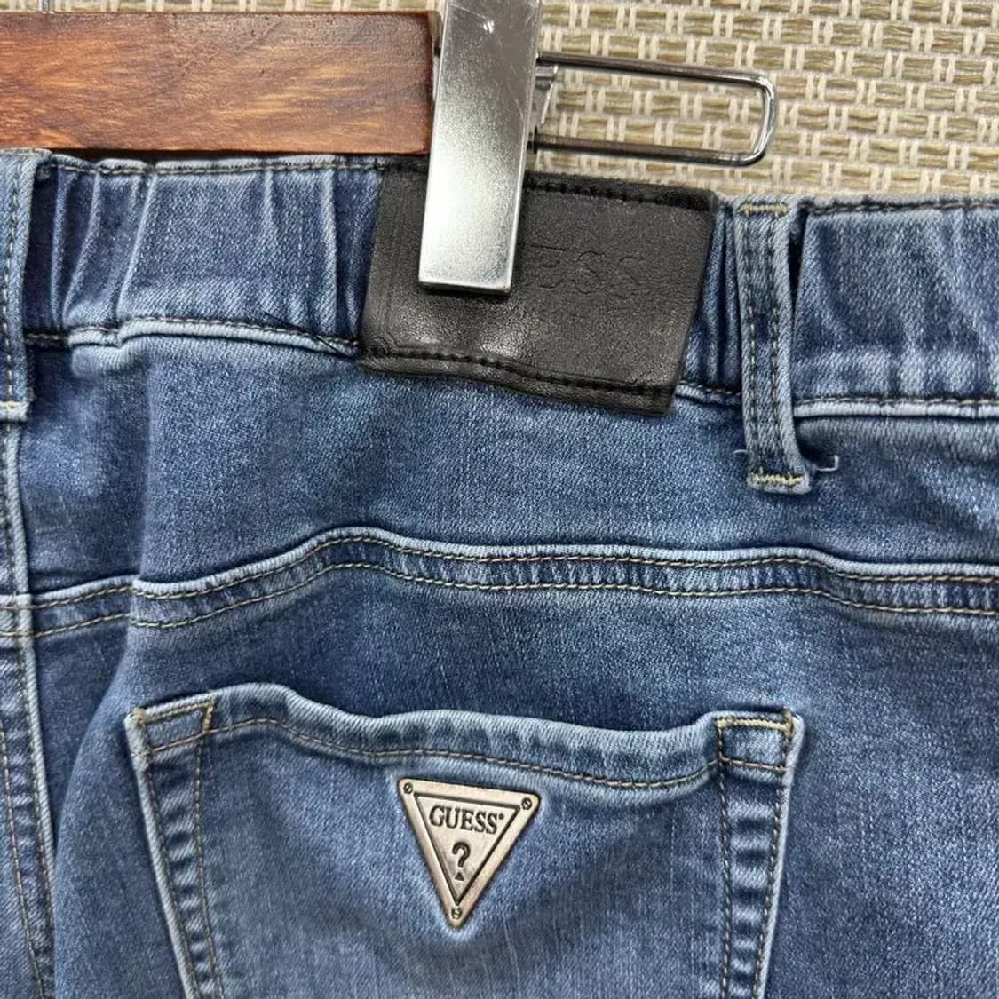 게스 캐쥬얼 은장  스판 반밴딩 데님 진청바지 33인치 A00034 상품이미지3