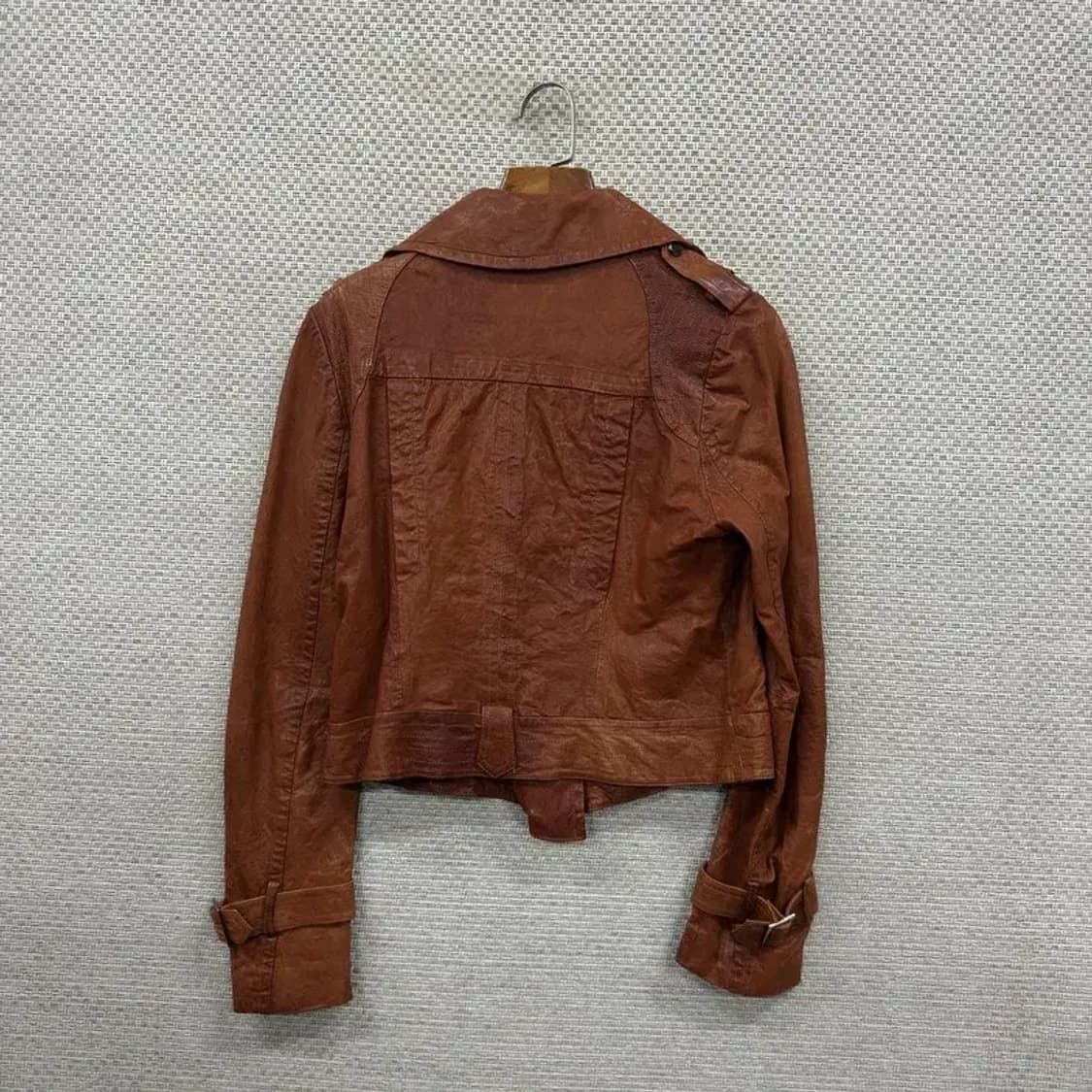 빈티지 양가죽 여성 크롭 라이더 자켓 95 A00093 상품이미지2