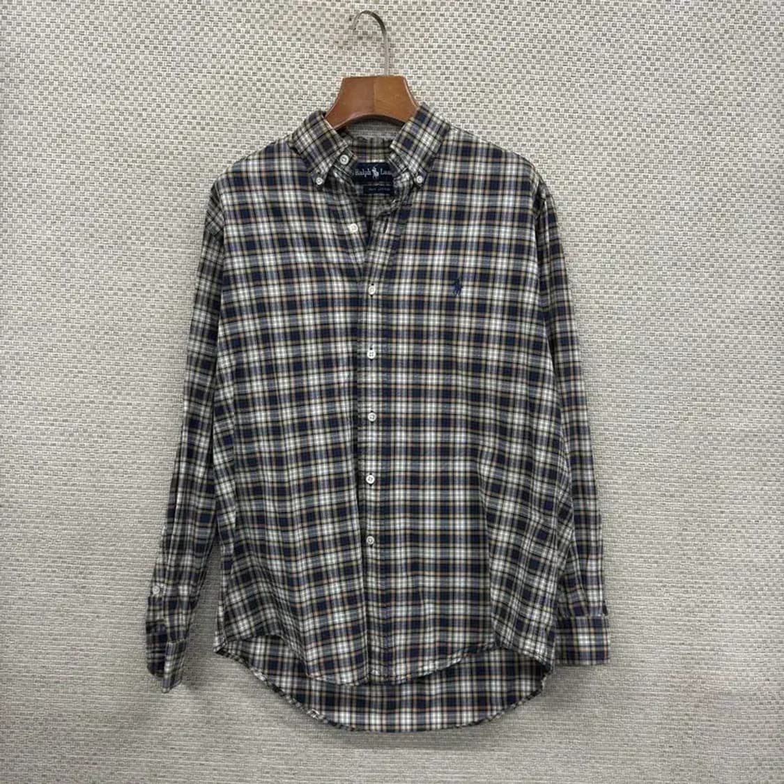 폴로 랄프로렌 캐쥬얼 자수로고 체크 오버핏 셔츠 90 A00097 상품이미지1