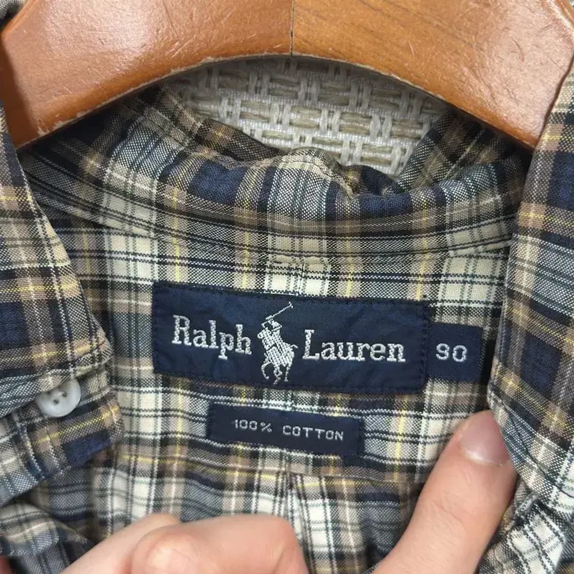 폴로 랄프로렌 캐쥬얼 자수로고 체크 오버핏 셔츠 90 A00097 상품이미지3