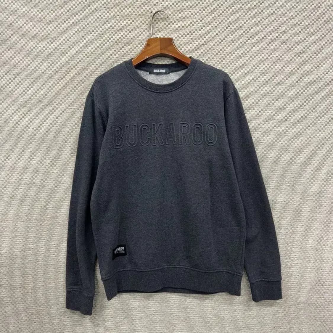 버커루 캐쥬얼 자수로고 그레이 맨투맨 95 A00083 상품이미지1