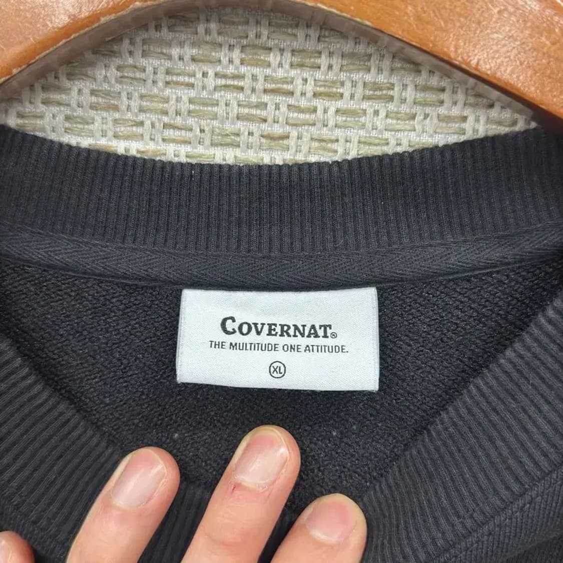 커버낫 캐쥬얼 자수로고 오버핏 맨투맨 105 A00170 상품이미지3