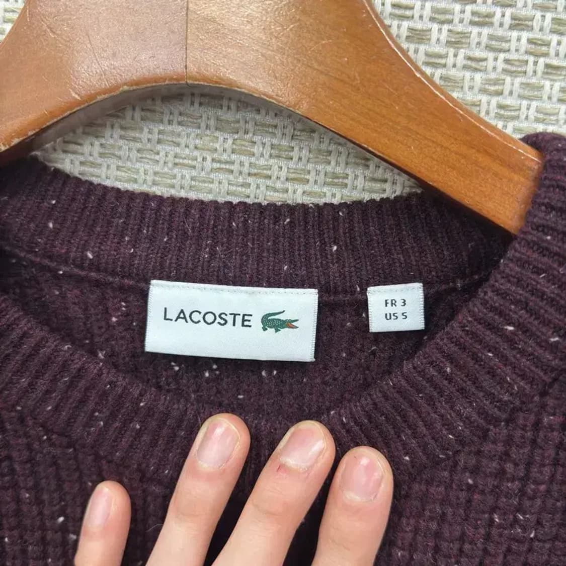라코스테 올드스쿨 버건디 스웨터 니트 95 A00187 상품이미지3