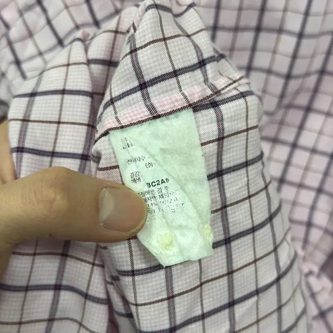 빈폴 캐쥬얼 자수로고 체크 셔츠 100 A00241 상품이미지4