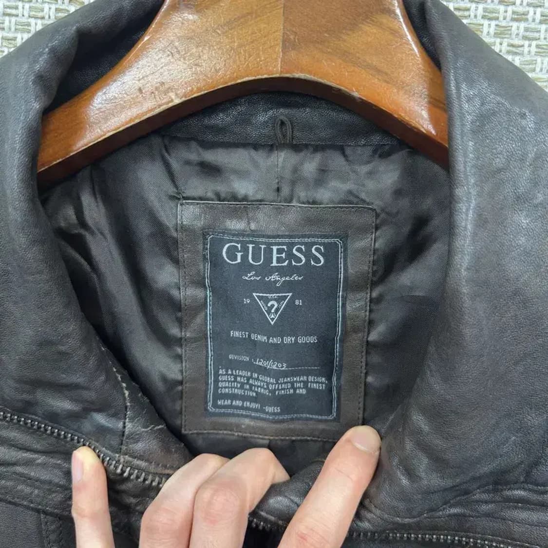 게스 빈티지 양가죽 라이더 자켓 85 A00242 상품이미지3