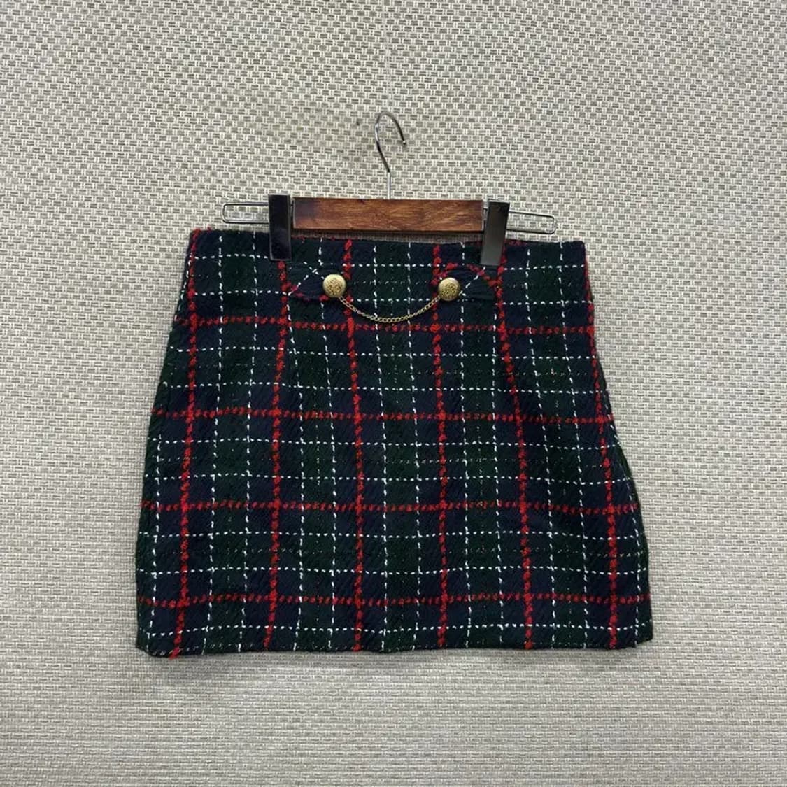 자라 ZARA 연말룩 체크 트위드 스커트 28인치 A00277 상품이미지1