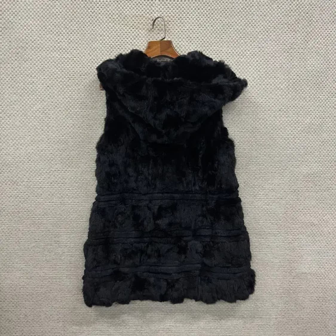 꼼빠니아 레빗퍼 토끼털 후드 조끼 베스트 95 A00349 상품이미지2