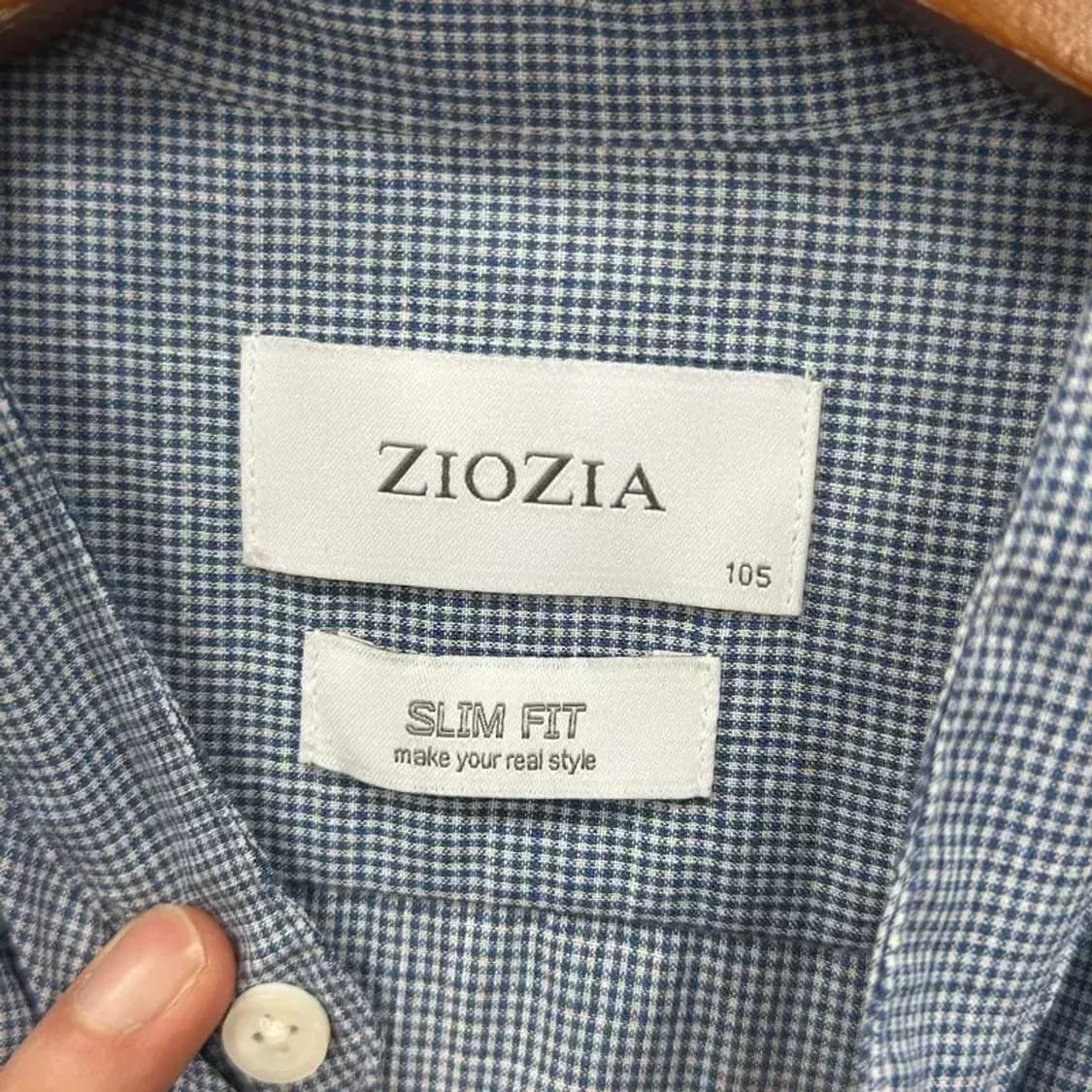 지오지아 캐쥬얼 헨리넥 체크 패턴 셔츠 105 A00350 상품이미지3