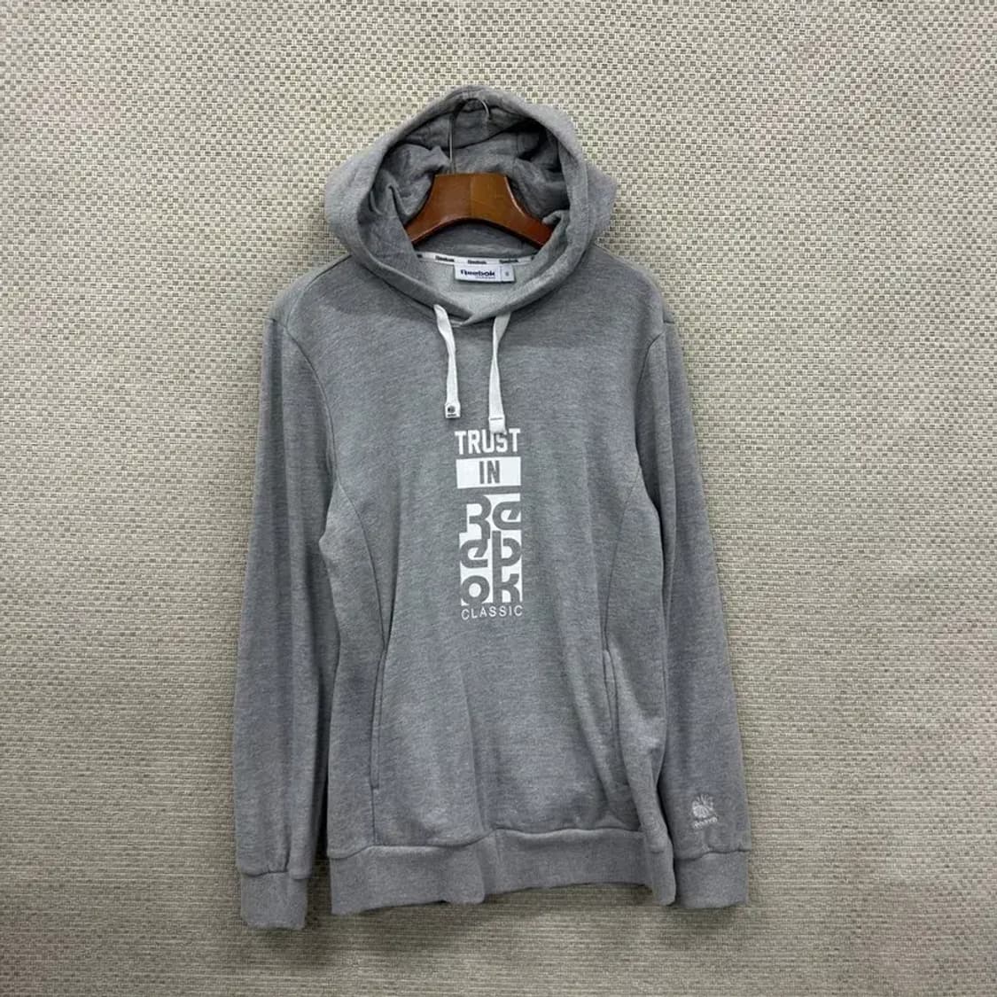 리복 캐쥬얼 프린팅 로고 그레이 후드티 95 A00403 상품이미지1