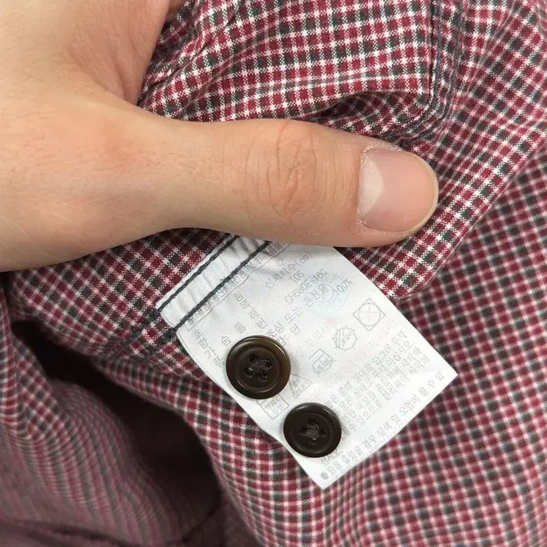 라코스테 캐쥬얼 자수로고 체크 패턴 셔츠 100 A00411 상품이미지4