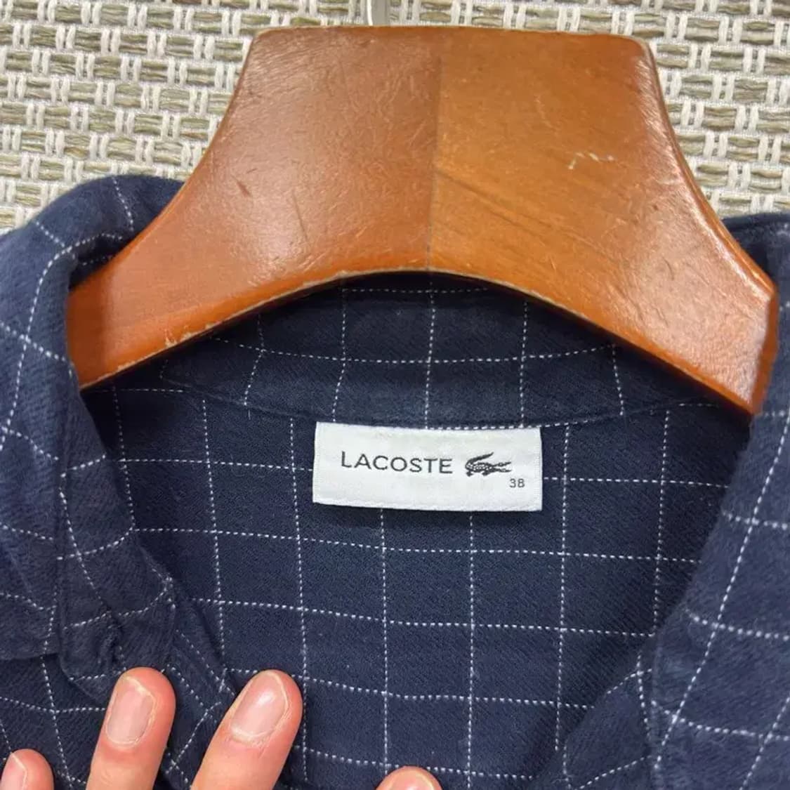 라코스테 캐쥬얼 체크패턴 반집업 카라티 100 A00417 상품이미지3