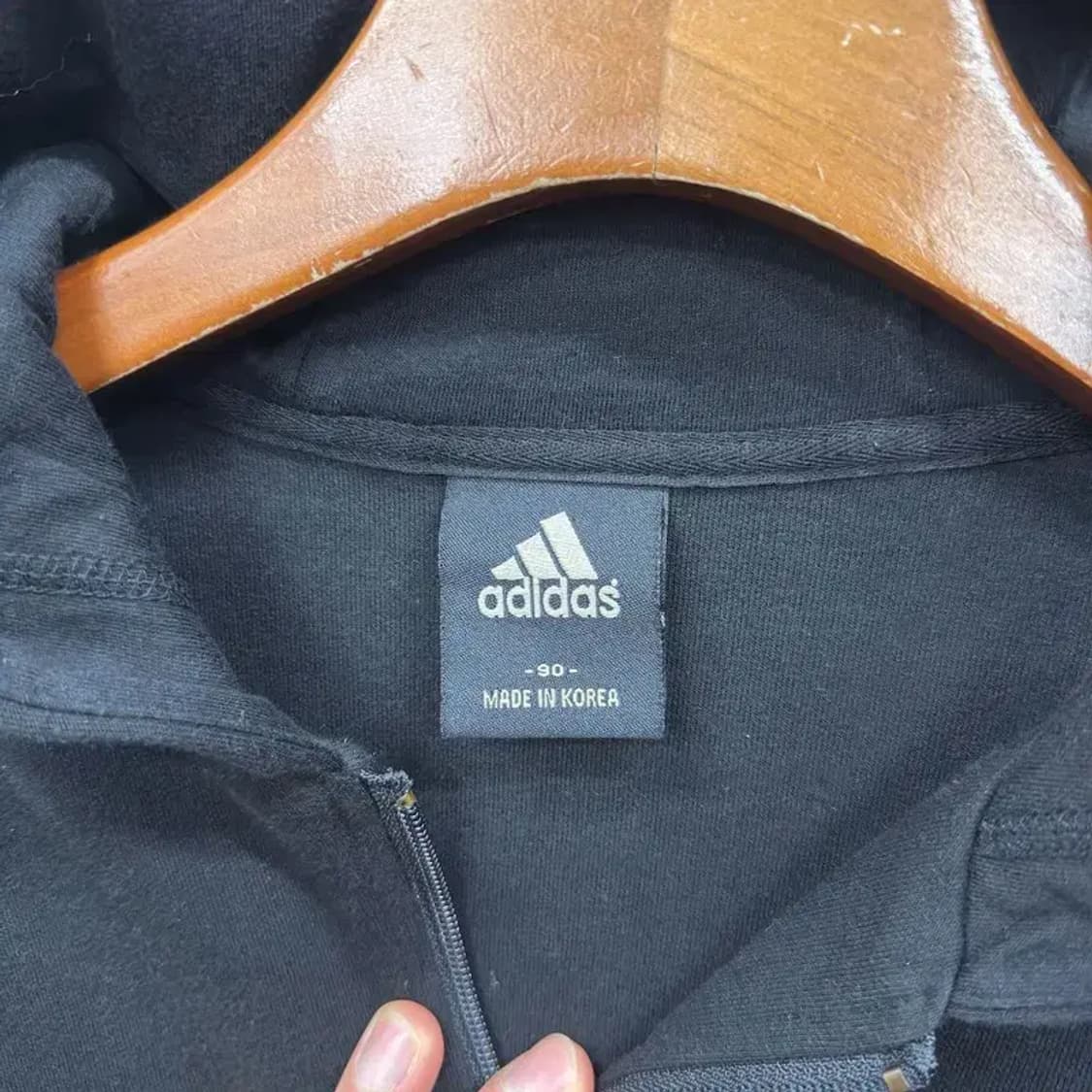 아디다스 캐쥬얼 고무패치 삼선 후드 집업 90 A00425 상품이미지3