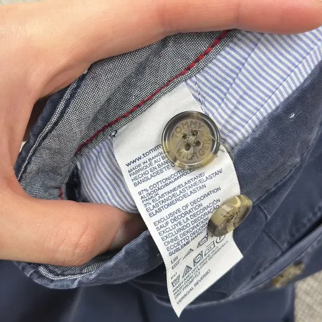 타미힐피거 슬림핏 캐쥬얼 네이비 면바지 32인치 A00435 상품이미지4