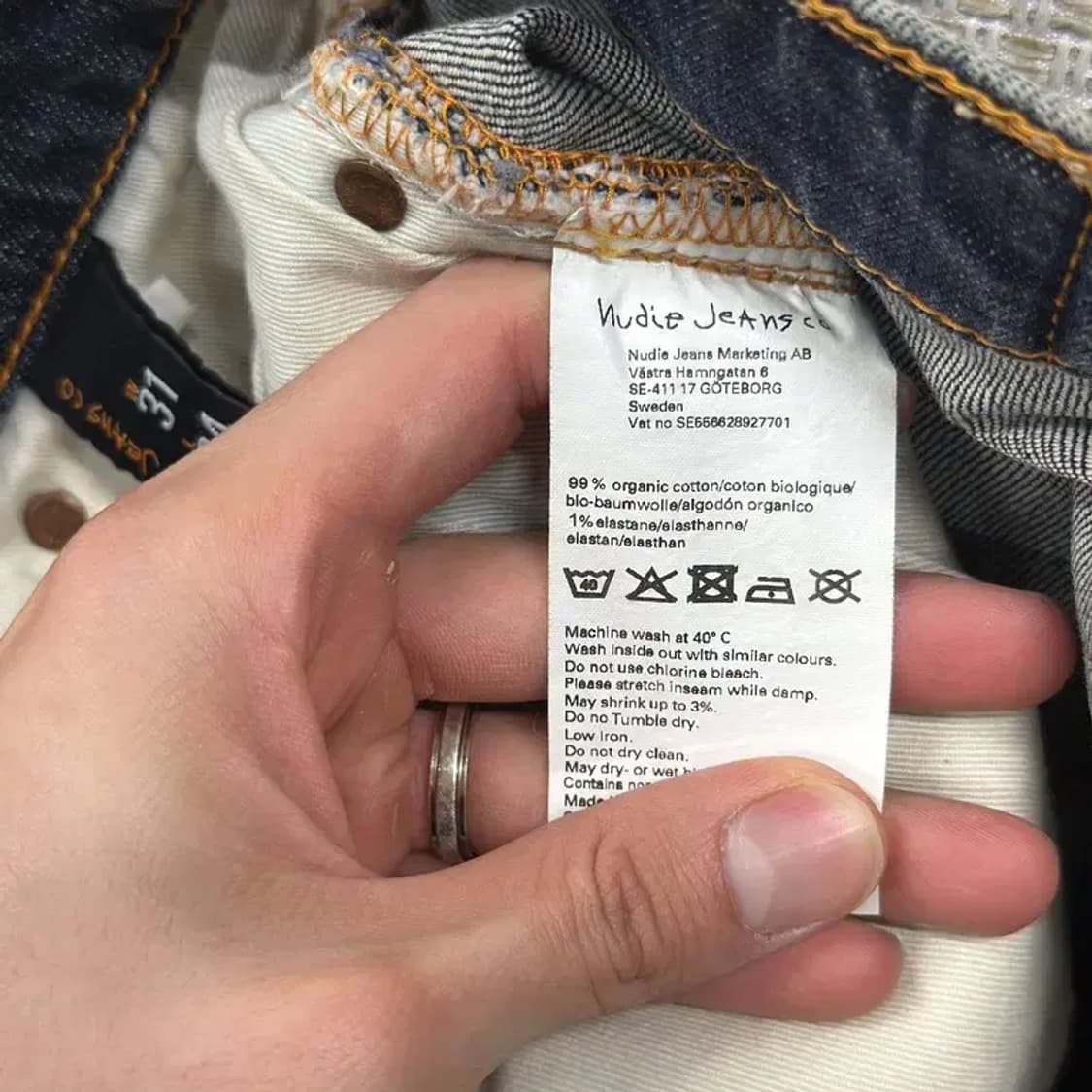 누디진 빈티지 캐쥬얼 찢청 데님 바지 31인치 A00438 상품이미지6