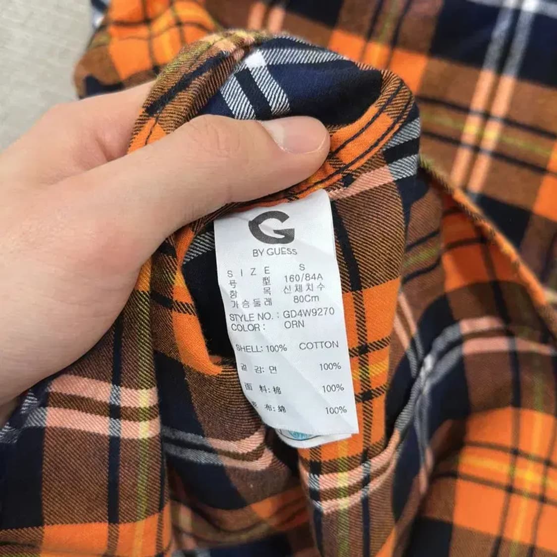 게스 캐주얼 빈티지 체크 긴팔 셔츠 90 A00485 상품이미지4