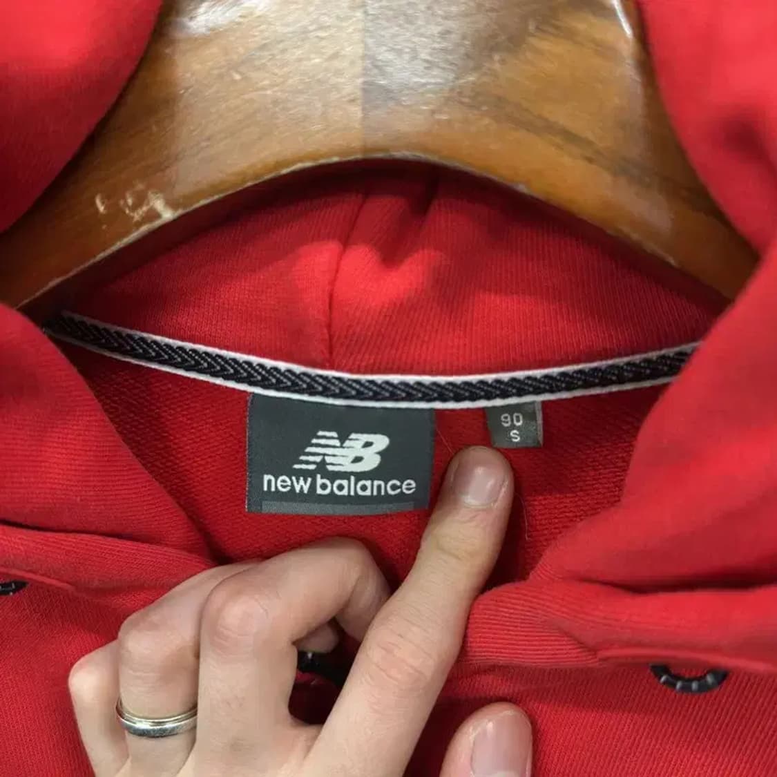 뉴발란스 캐주얼 프린팅로고 배색 오버핏 반집업 후드티 90 A00496 상품이미지3