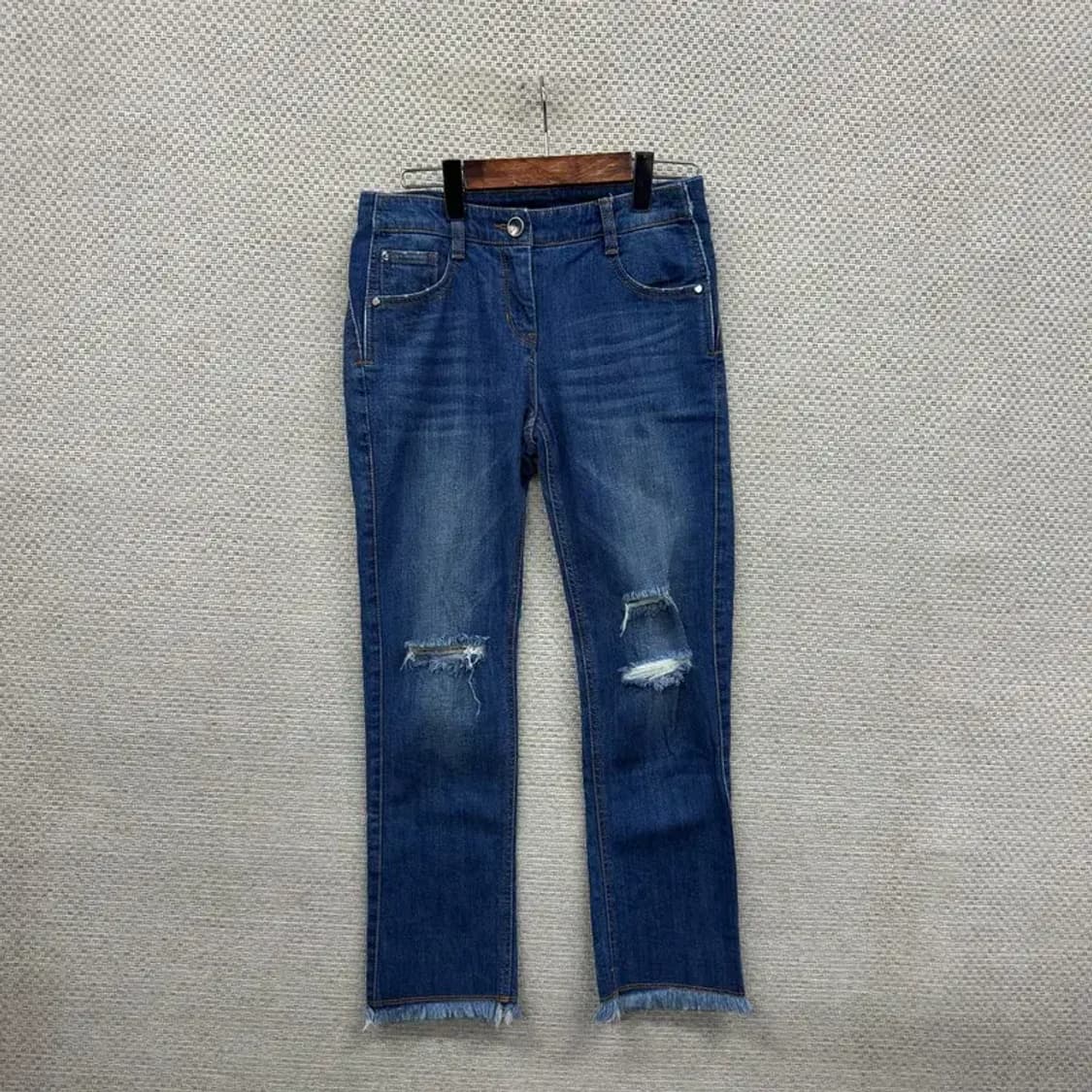 타임 한섬 캐주얼 찢청 컷팅 스판 데님 청바지 64 A00514 상품이미지1