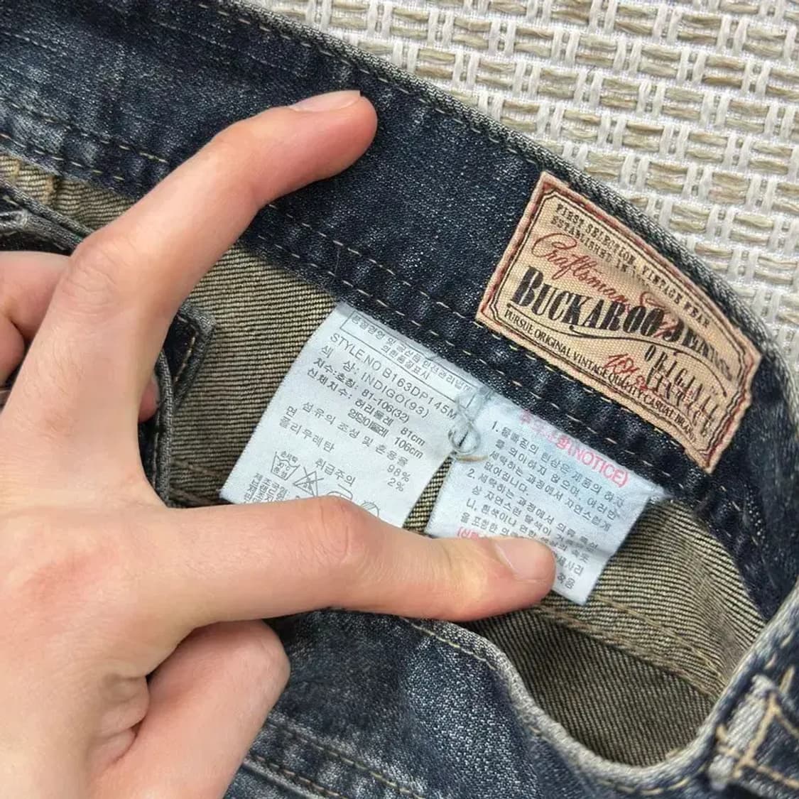 버커루 빈티지워싱 찢청 스판 데님 청바지 32인치 A00520 상품이미지4