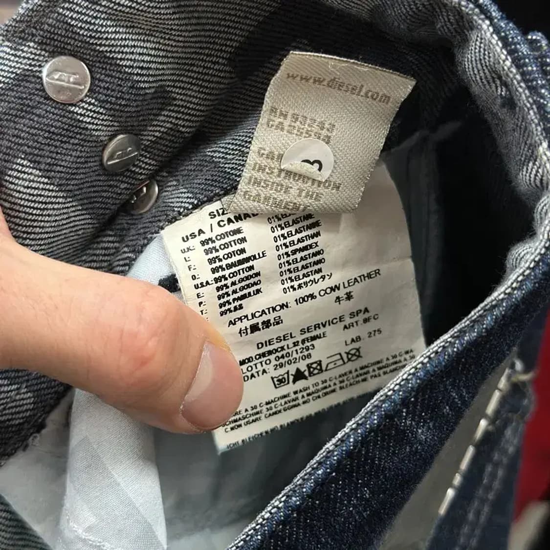 디젤 로우라이즈 부츠컷 데님 청바지 27인치 A00519 상품이미지6