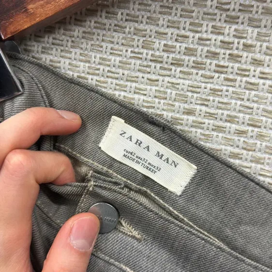 자라 ZARA 일자핏 그레이진 데님 코팅팬츠 32인치 A00595 상품이미지4