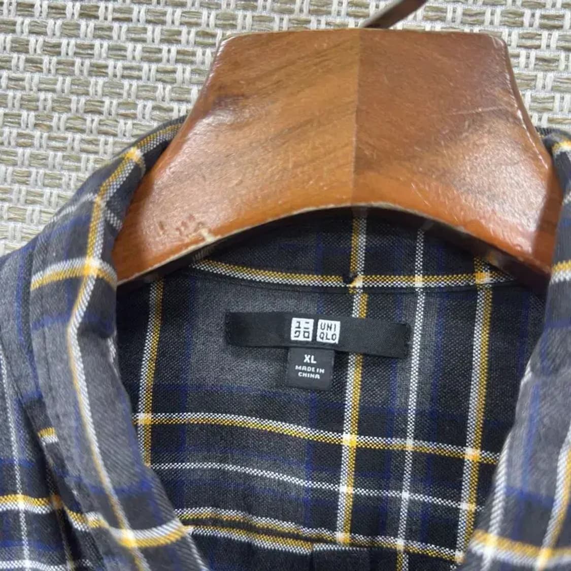 유니클로 캐주얼 포켓 체크 긴팔 셔츠 105 A00574 상품이미지3