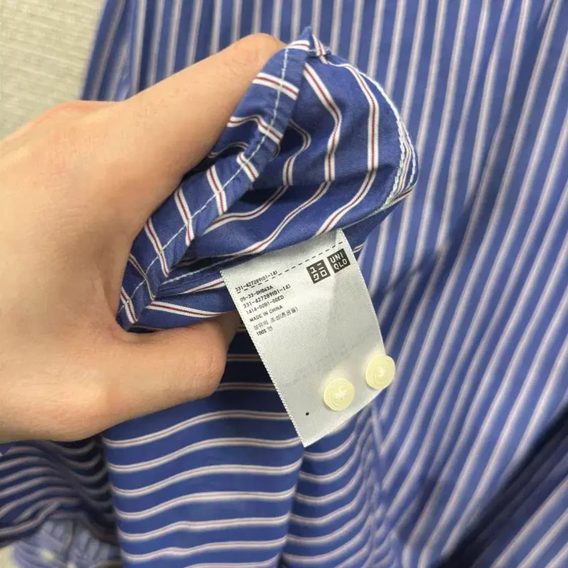 유니클로 캐주얼 포켓 스트라이프 긴팔 셔츠 105 A00577 상품이미지4