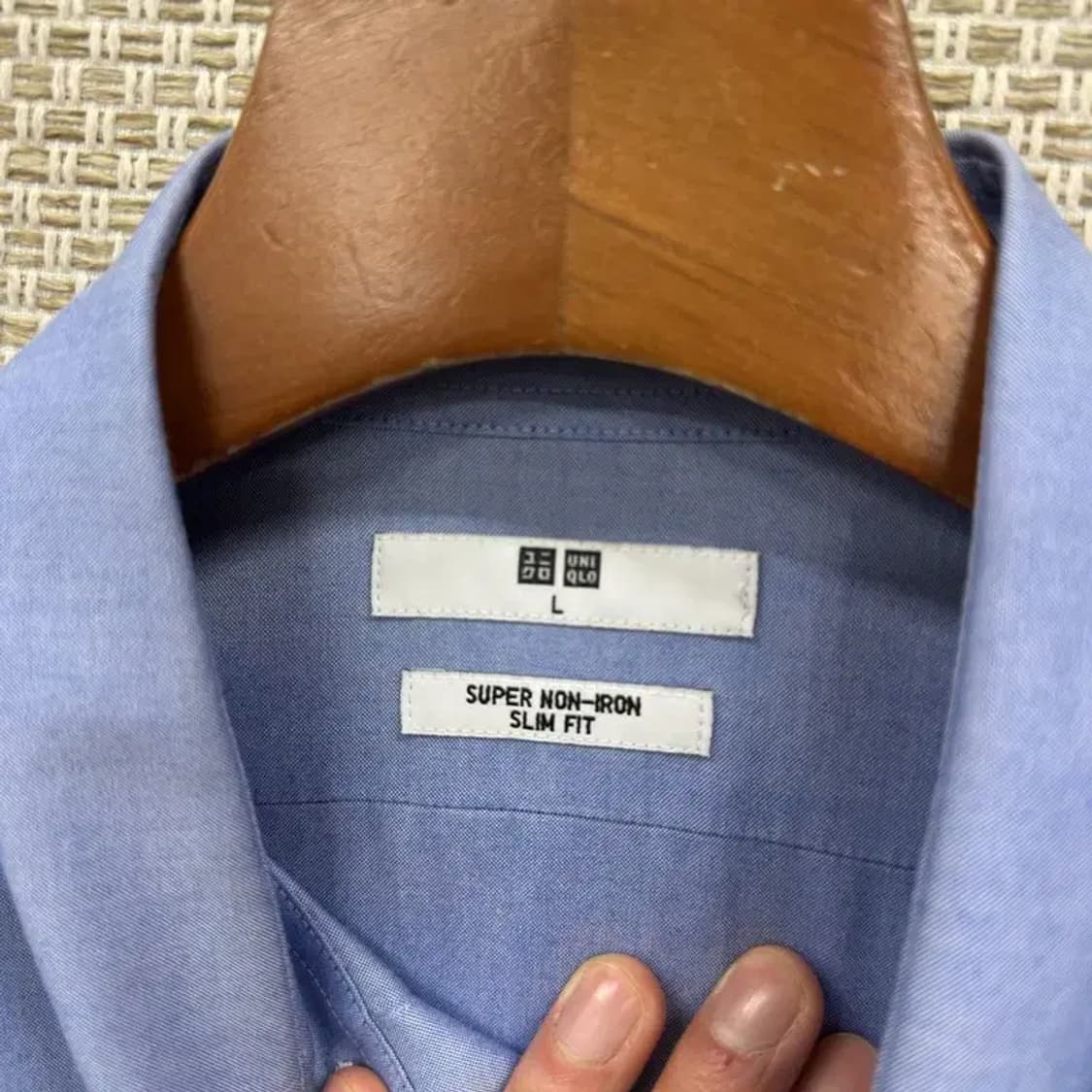 유니클로 슈퍼 논 아일론 슬림핏 긴팔 셔츠 95 A00648 상품이미지3