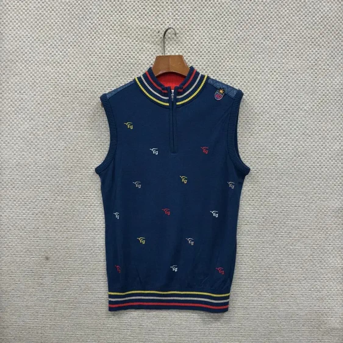 팬텀 골프 멀티로고 반집업 니트 조끼 90 A00662 상품이미지1