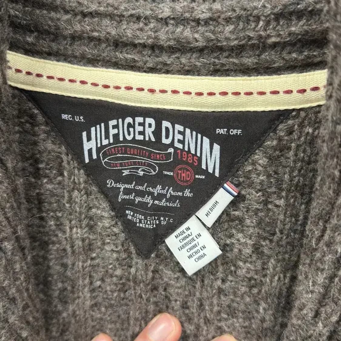 타미힐피거 올드스쿨 숄카라 케이블 울 니트 가디건 100 A00668 상품이미지3