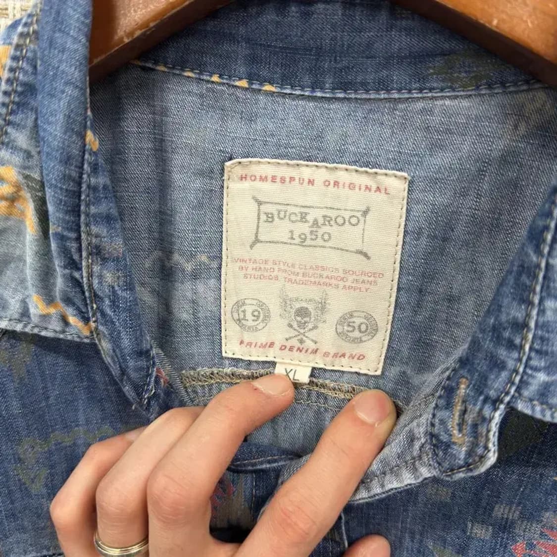 버커루 빈티지 올드스쿨 멀티패턴 데님 셔츠 95 A00661 상품이미지3