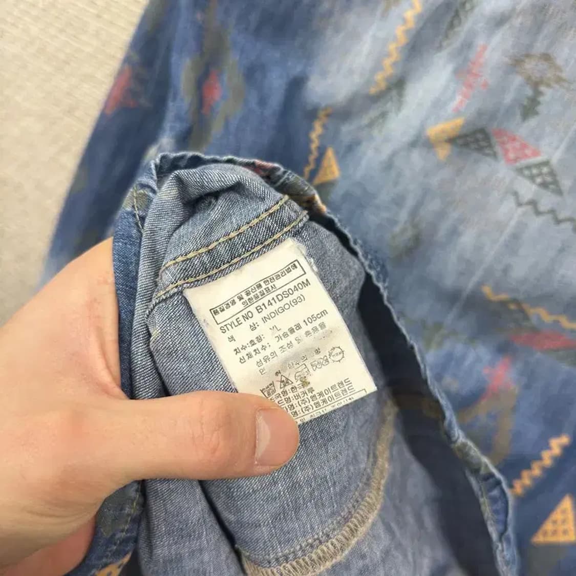 버커루 빈티지 올드스쿨 멀티패턴 데님 셔츠 95 A00661 상품이미지4