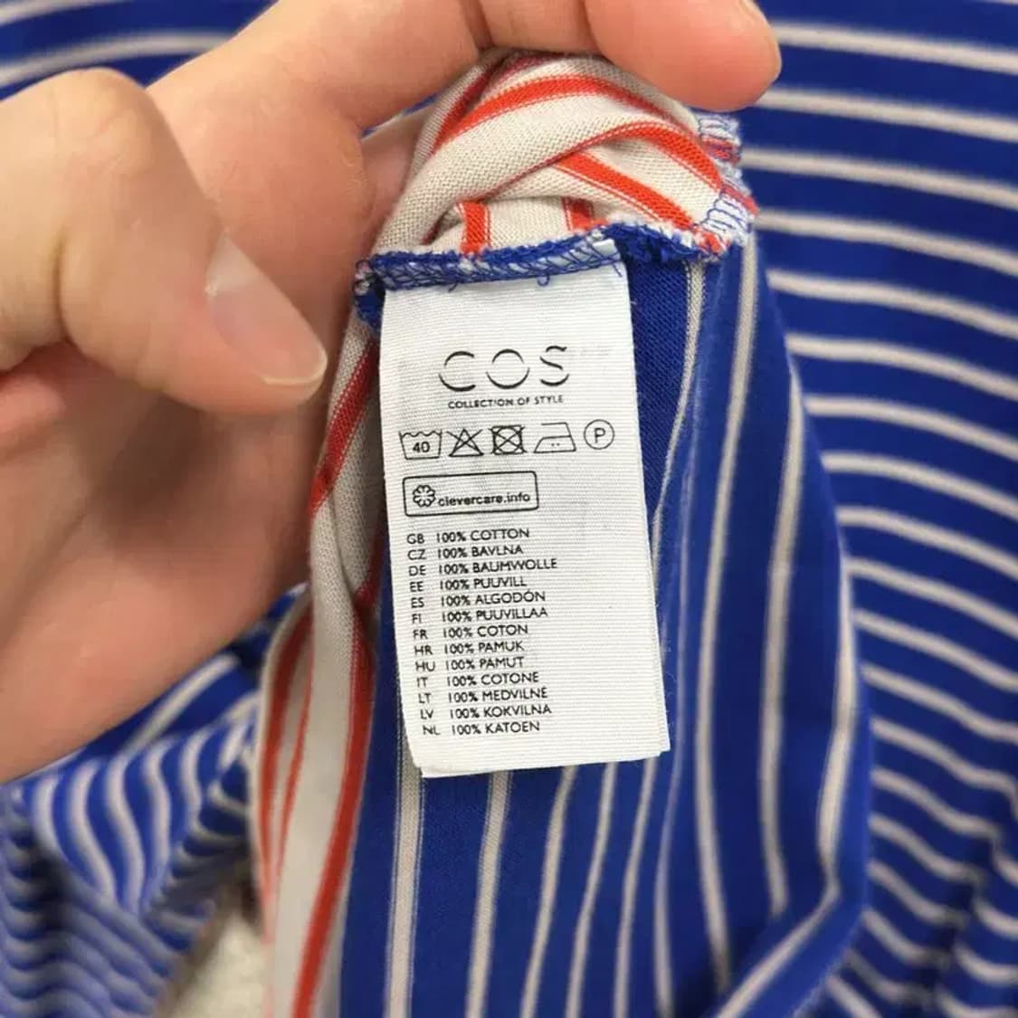 코스 COS 캐주얼 배식 스트라이프 롱슬리브 긴팔티 100 A00722 상품이미지4