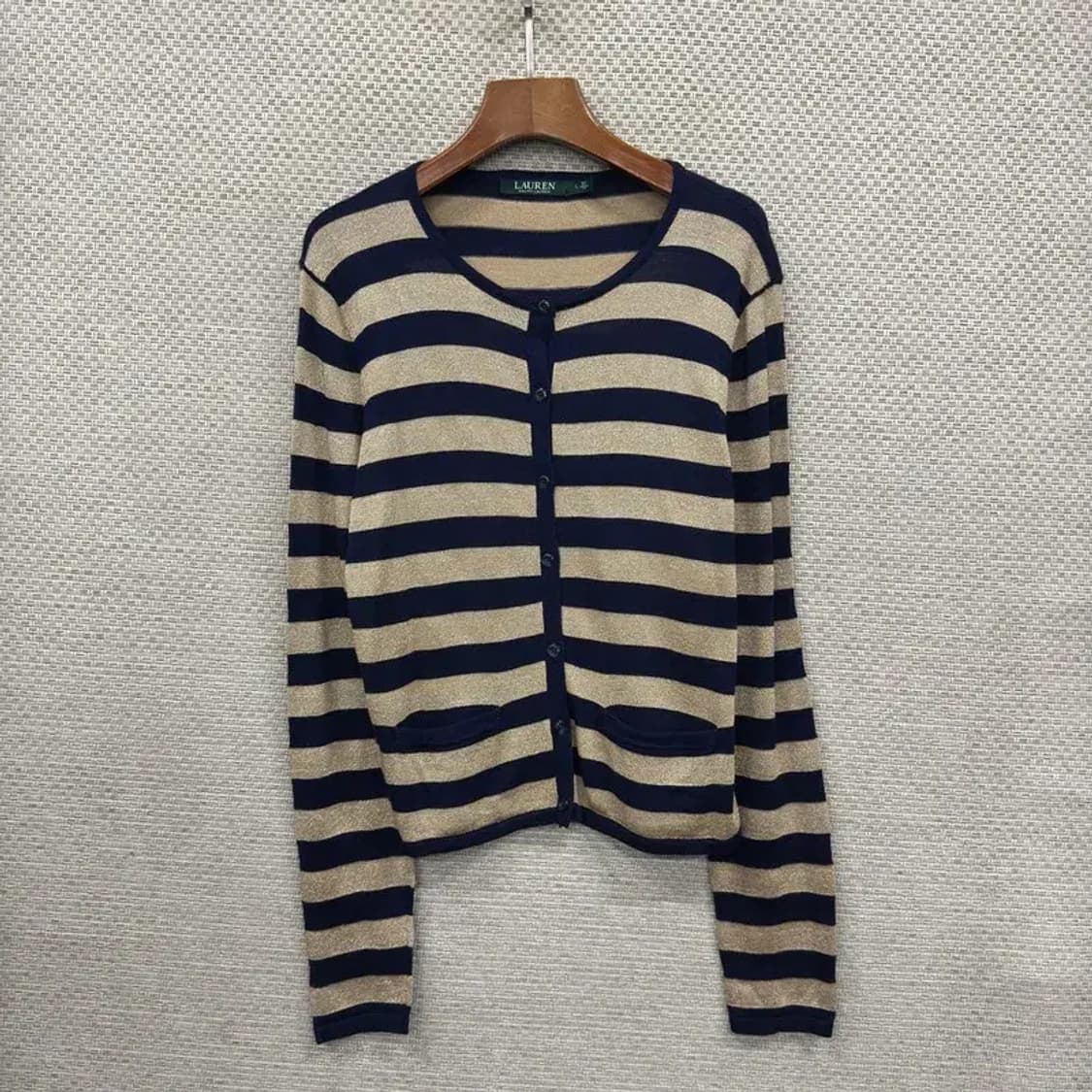 폴로 랄프로렌 트윙클 스트라이프 코튼 니트 가디건 100 A00737 상품이미지1