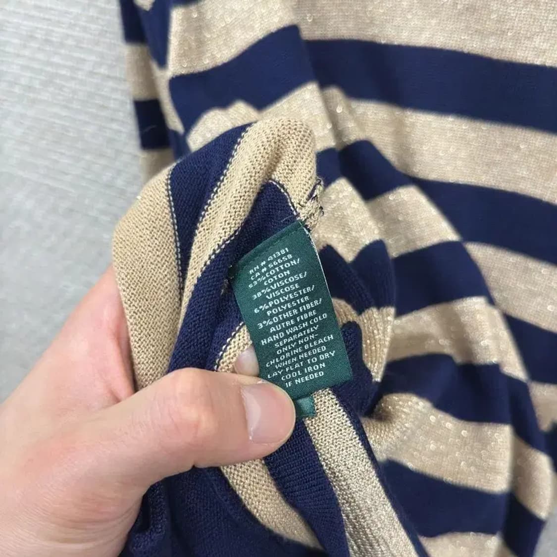 폴로 랄프로렌 트윙클 스트라이프 코튼 니트 가디건 100 A00737 상품이미지4