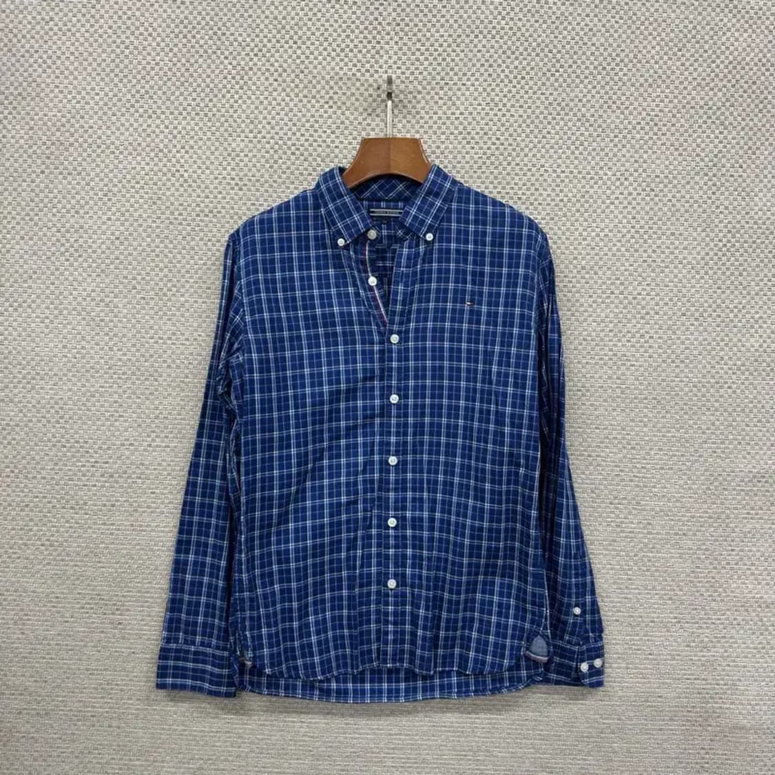 타미힐피거 캐주얼 자수로고 체크 긴팔 셔츠 90 A00739 상품이미지1