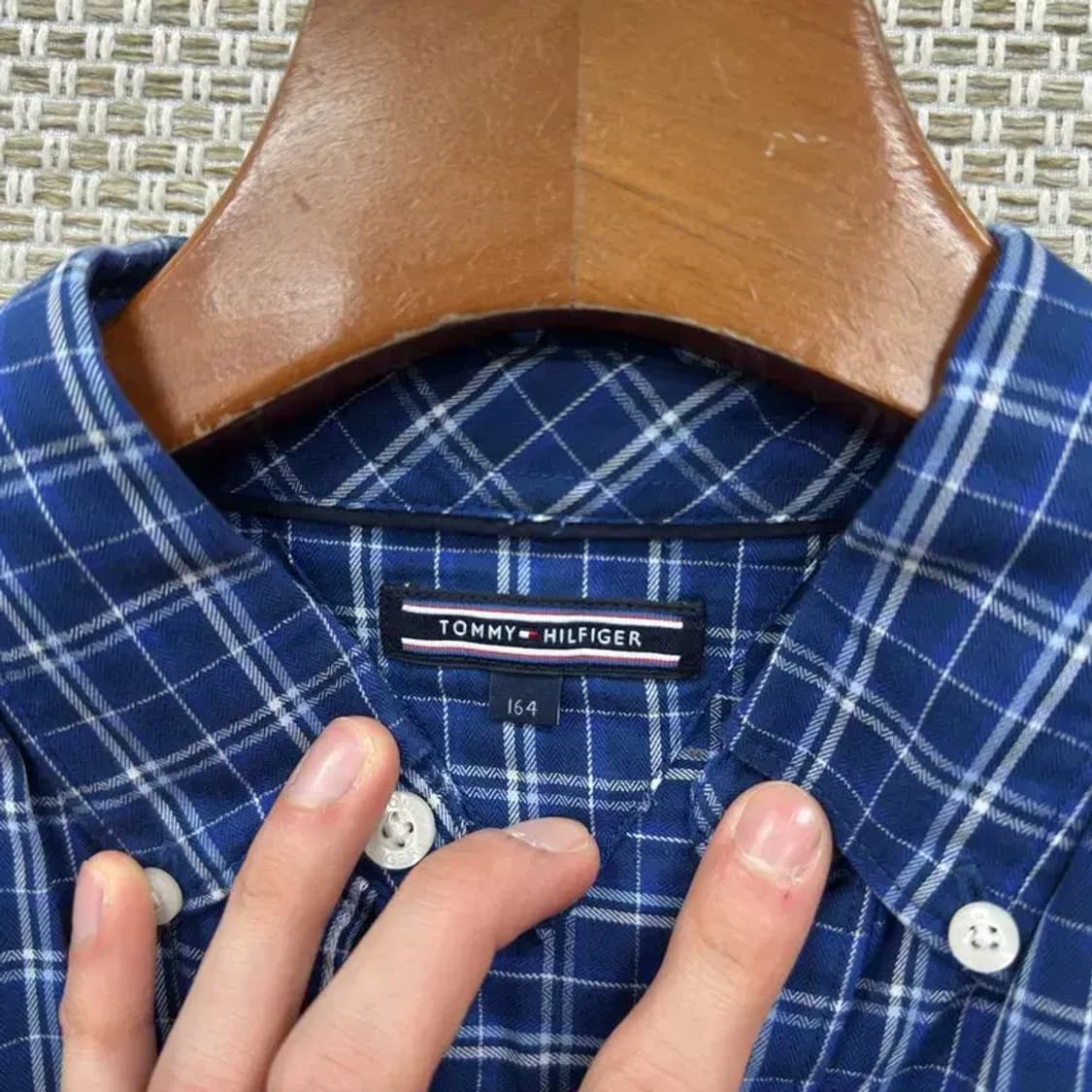 타미힐피거 캐주얼 자수로고 체크 긴팔 셔츠 90 A00739 상품이미지3