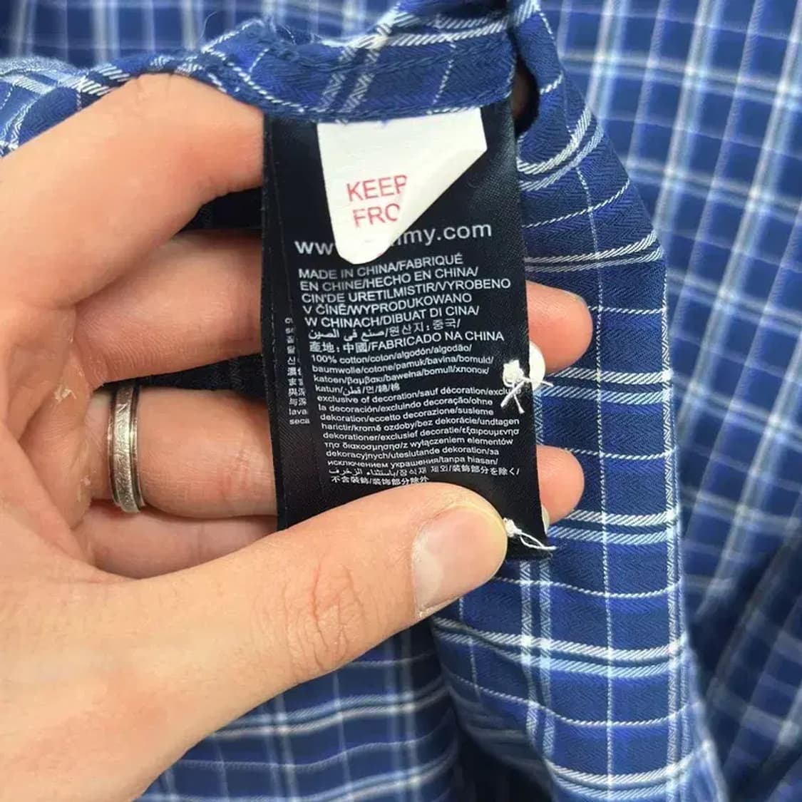 타미힐피거 캐주얼 자수로고 체크 긴팔 셔츠 90 A00739 상품이미지4