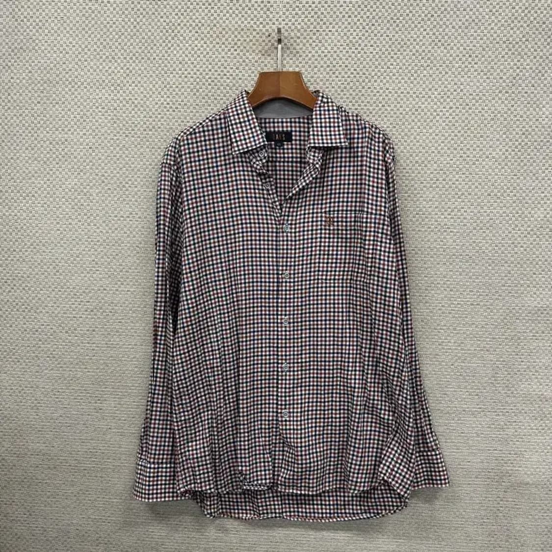 닥스 캐주얼 자수로고 체크 긴팔 셔츠 105 A00742 상품이미지1