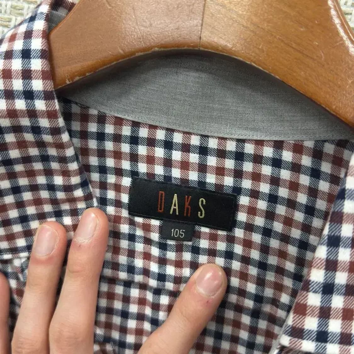 닥스 캐주얼 자수로고 체크 긴팔 셔츠 105 A00742 상품이미지3