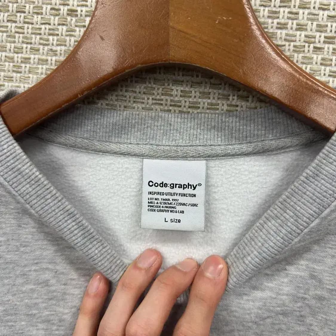 코드그라피 캐주얼 빅로고 약기모 스웻셔츠 맨투맨 L A00900 상품이미지3